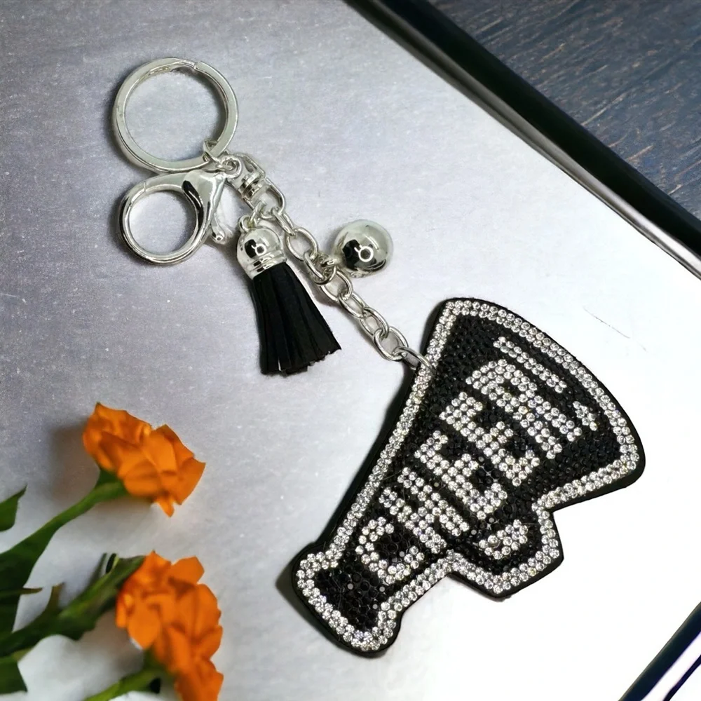 Rhinestone CHEER Megaphone Keychain | Cheerleader Gift